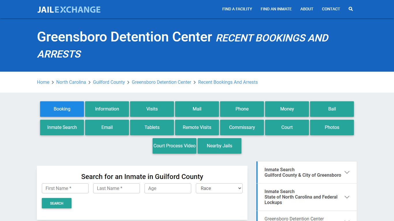 Greensboro Detention Center Recent Bookings And Arrests - Jail Exchange