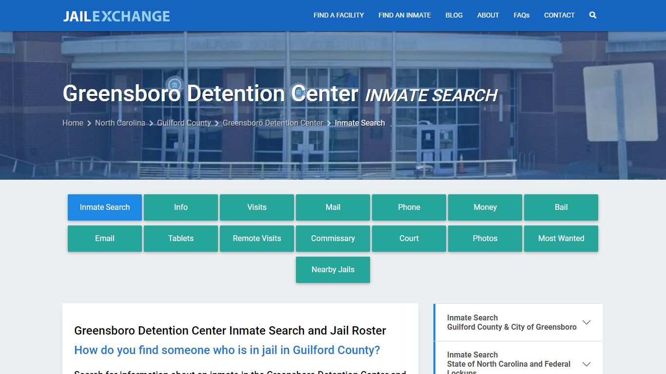 Inmate Search: Roster & Mugshots - Greensboro Detention Center, NC